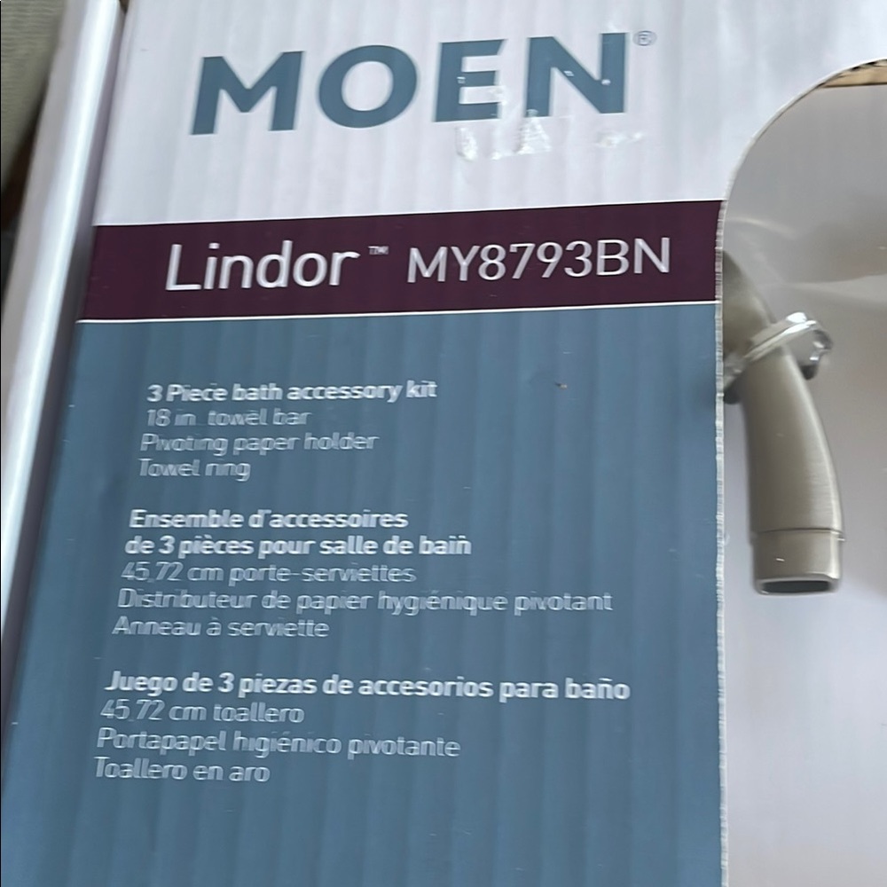 Moen Lindor Brand New Bath Accessory 3 Piece Nickel Set